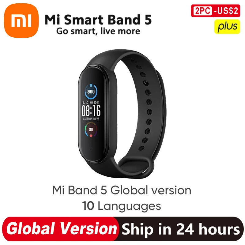 Умный Браслет Xiaomi Mi Band 5 6 цветов AMOLED экран |