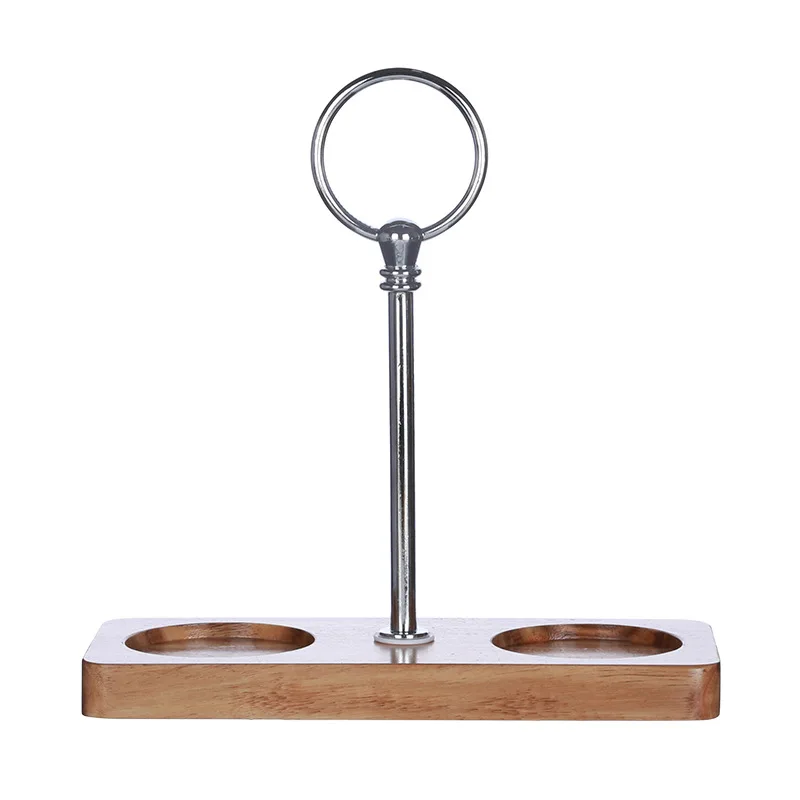 Salt and Pepper Mill Tray Acacia Wood Base Tray Pepper Mill Holder Kitchen Shaker Grinder With Zinc Alloy Handle