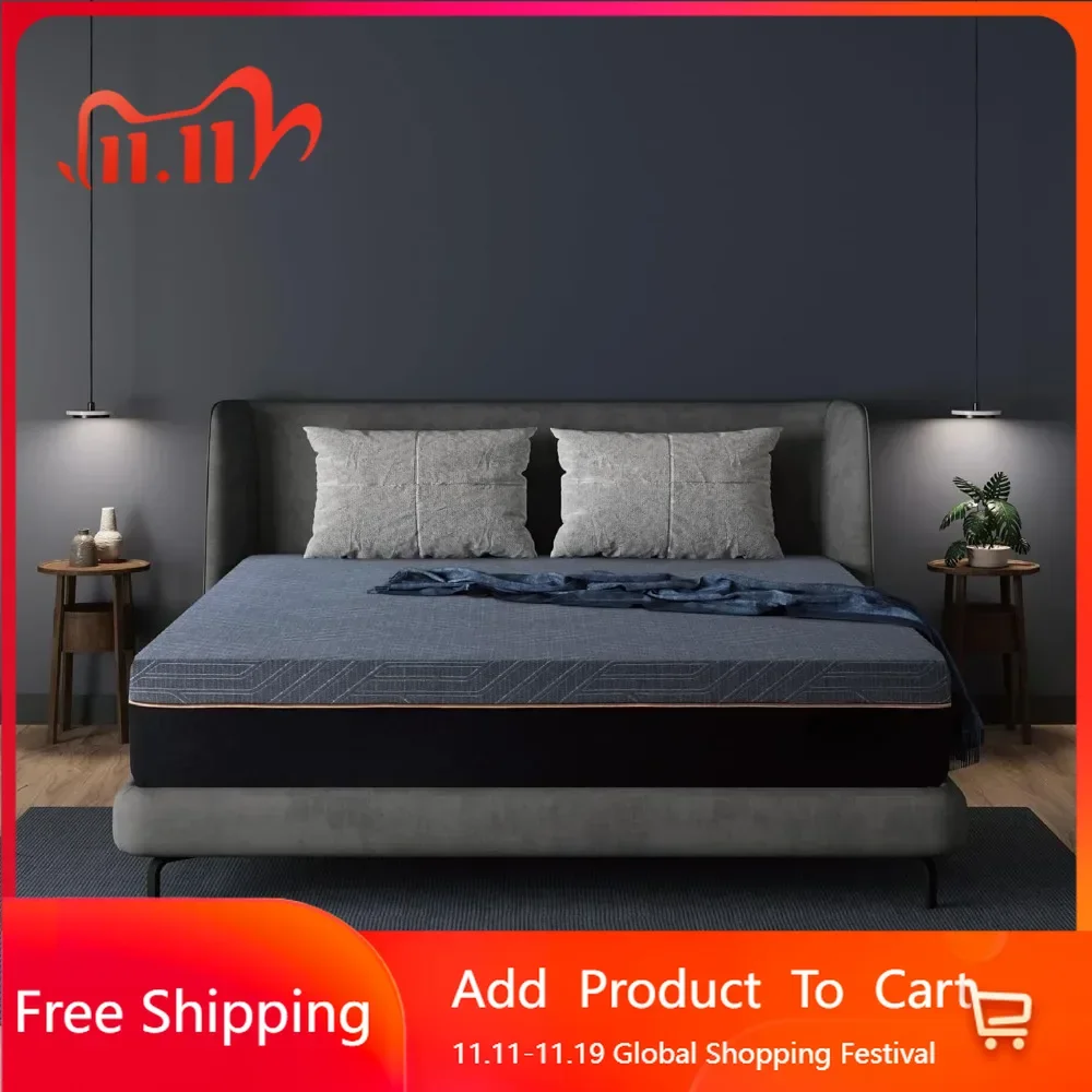 Queen Mattress, Cooling Copper Gel, CertiPUR-US Certified, Therapeutic Medium Fiberglass Free, 12 Inch Memory Foam Mattress