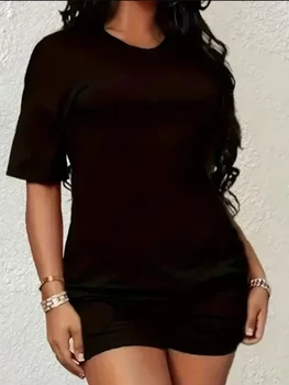 Plus Size Women Summer Casual Matching Set Short Sleeve O-neck Crop Top & Shorts Two Piece Suit 1
