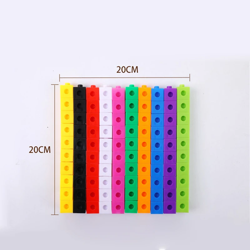 100 PCs Puzzle Early Education Creative Square Particle Arithmetic 2cm Mosaic Connecting Building Blocks Puzzle Toys 5