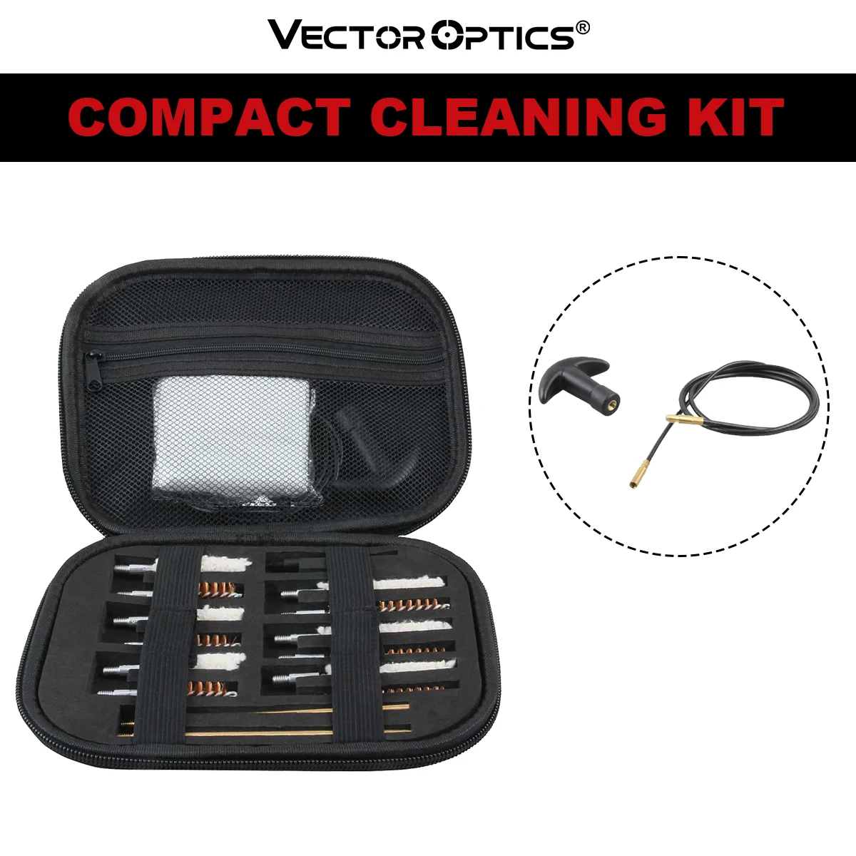 

Набор для чистки пистолета Vector Optics, 19 шт./набор, портативные охотничьи инструменты для уборки на природе, для страйкбола, дробовика, нейлоновый мешок для. 223