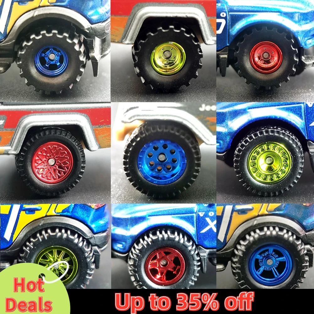 1/64 고무가있는 바퀴 모든 지형 타이어 오프로드 모델 자동차 용 부품 재 장착 Hot Wheels Matchbox Tomica 소형 1 Set