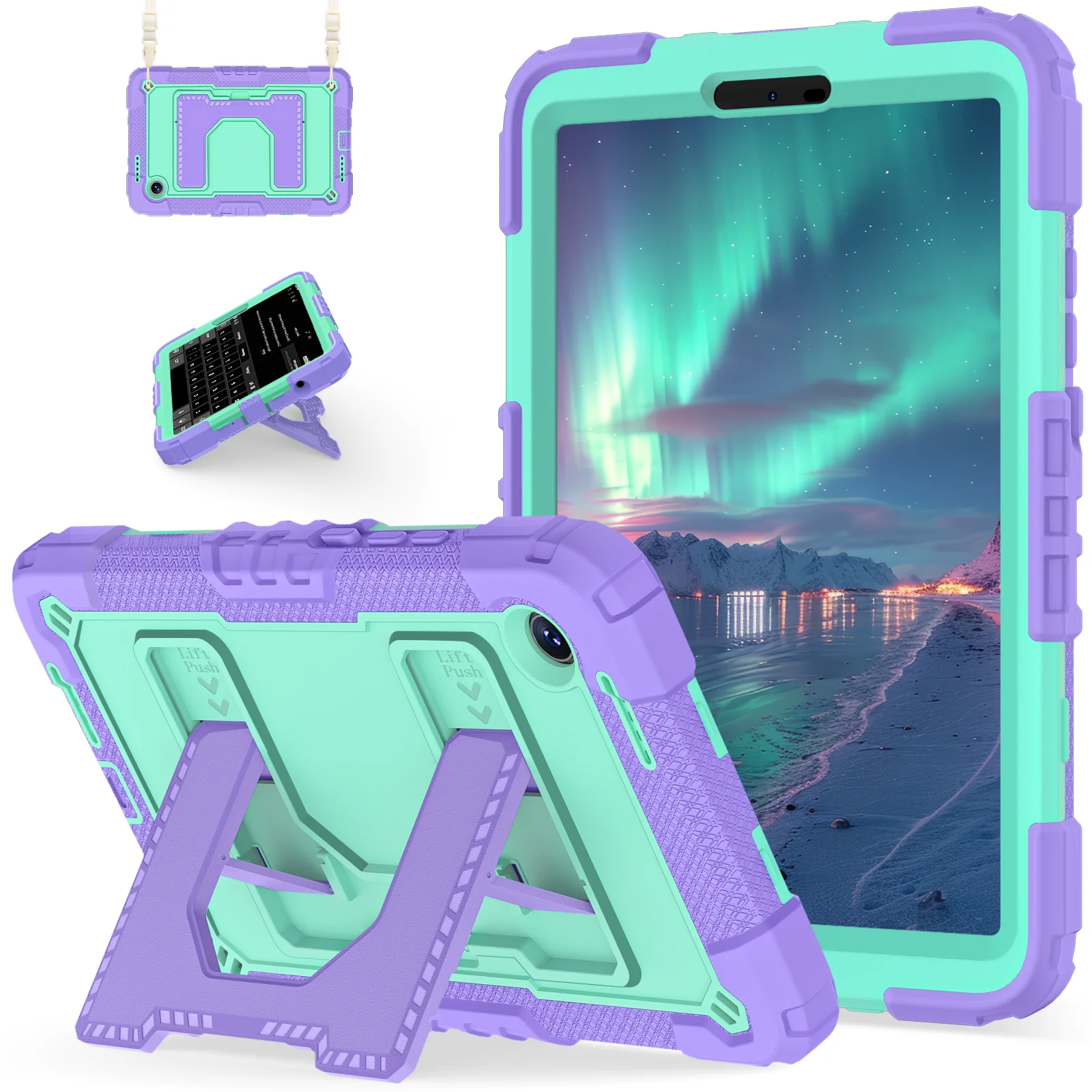 Heavy Duty 8.7-Inch Tablet Case with Stand & Shoulder Strap