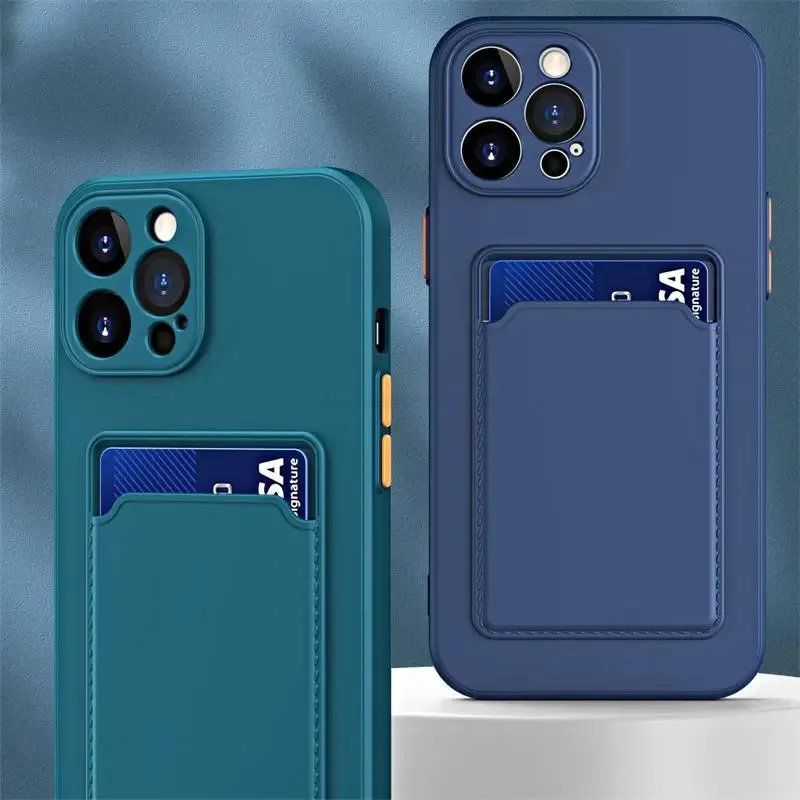 Universal Card Holder Wallet Shockproof Silicone Phone Cover