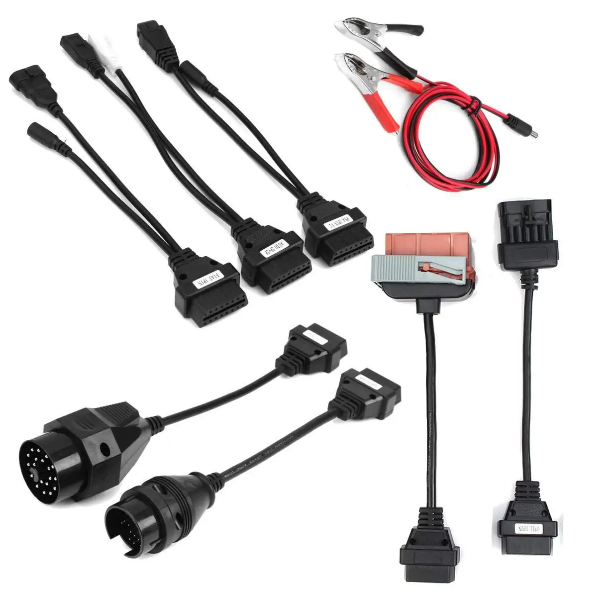 Set of 8 OBD car cables compatible with AutoCom, Delphi, WoW