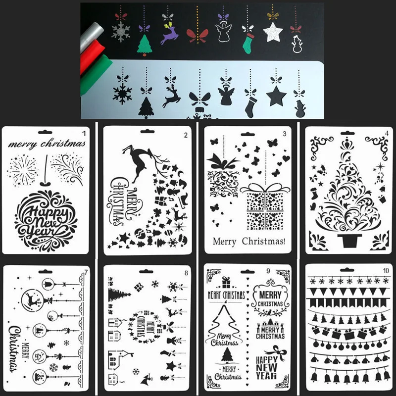 Templates Stencil Crafts Plastic Christmas