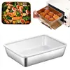 with Plastic Cover Stainless Steel Food Storage Trays Rectangle Preservation Box Stainless Steel Food Storage Box Rustproof 1