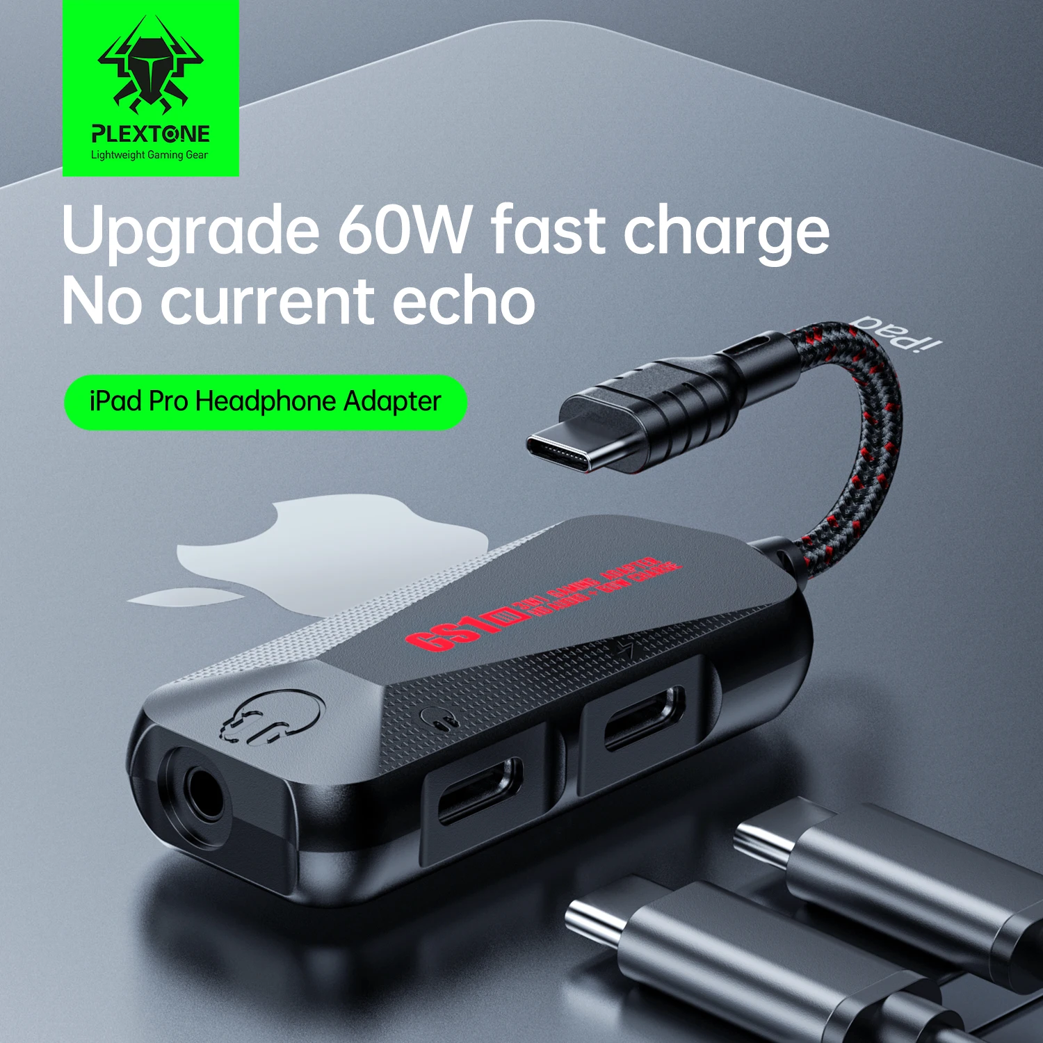 Адаптер PLEXTONE GS1 для наушников, адаптер, адаптер для планшета, подходит для Apple iPad Pro/mini 6/iPhone 15, зарядка