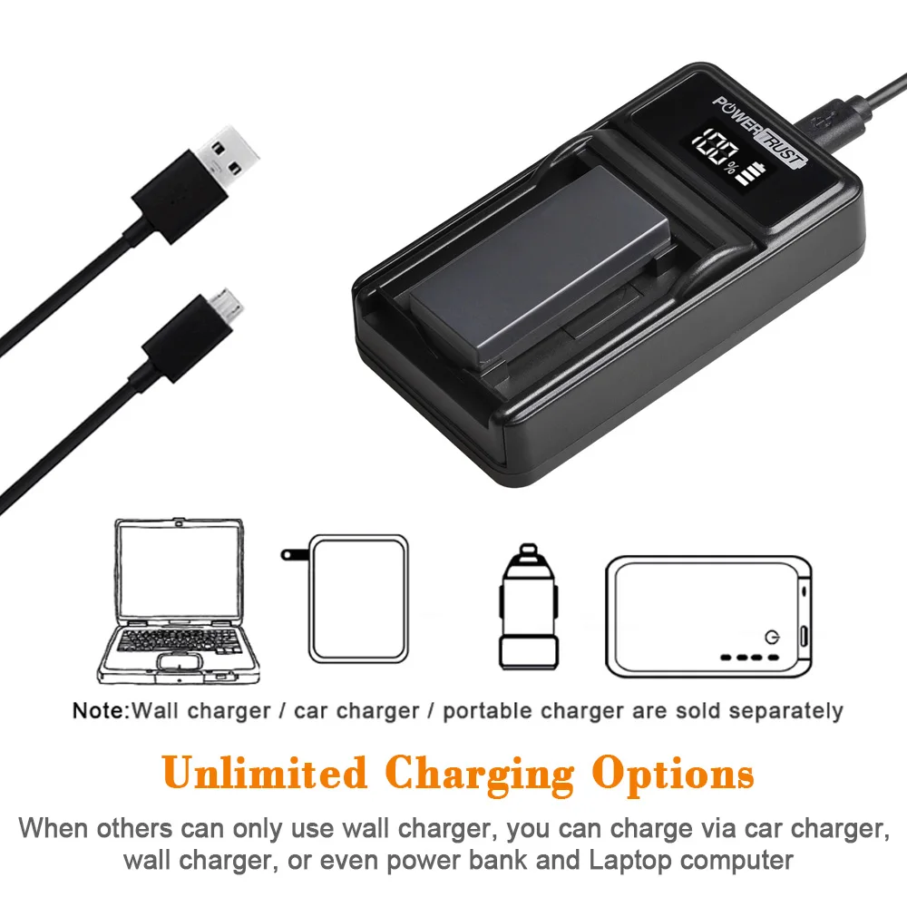NP-FC11 NP-FC10 1400mAh Battery and LED USB Charger for Sony Cyber