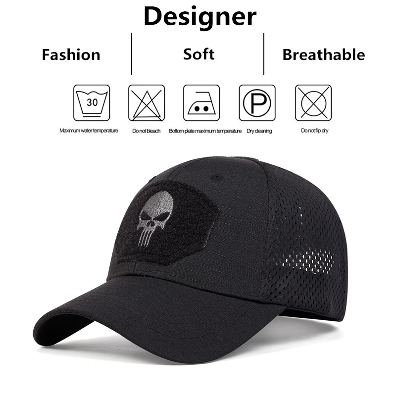 Baseball caps Unisex Skull Embroidery Lable Breathable Baseball Caps Spring and Autumn Outdoor Adjustable Casual Hat Sunscreen Hat