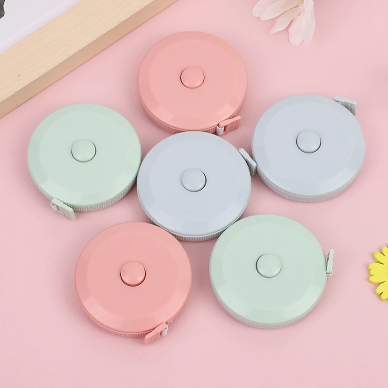 1PC/10PCS 150mm /59in 소형 줄자 휴대용 학생용 부드러운 가죽 3단계 측정 의류 자동 재활용