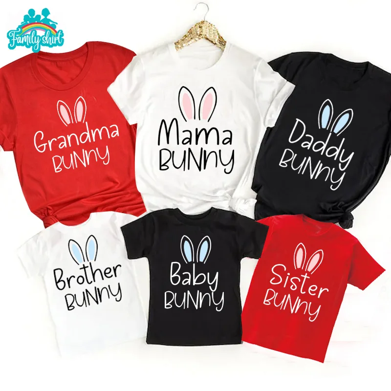 

Рубашка на день рождения семьи, персонализированные футболки с изображением кролика, футболка с именем на заказ для мальчиков, детская одежда, наряды для папы, вечерние мы