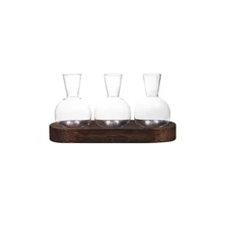 Elegant Glass Terrarium with Wooden Tray - Indoor Hydroponic Display Vase for Home and Office Decor (3B)