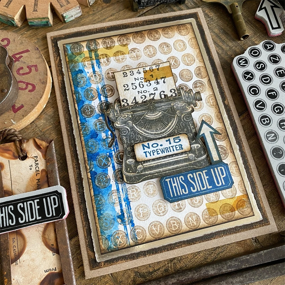 This Side Up Keyboard Letters Number Arrow Clear Silicone Stamp Scrapbooking Stencil DIY Crafts Card Album Making