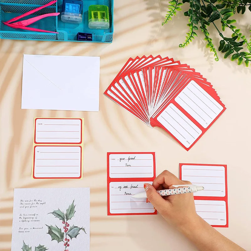 Universal Address Mailing Label Sticker Self-adhesive Handwritten Stickers Mailing Box Envelopes Shipping Labels 50Pcs