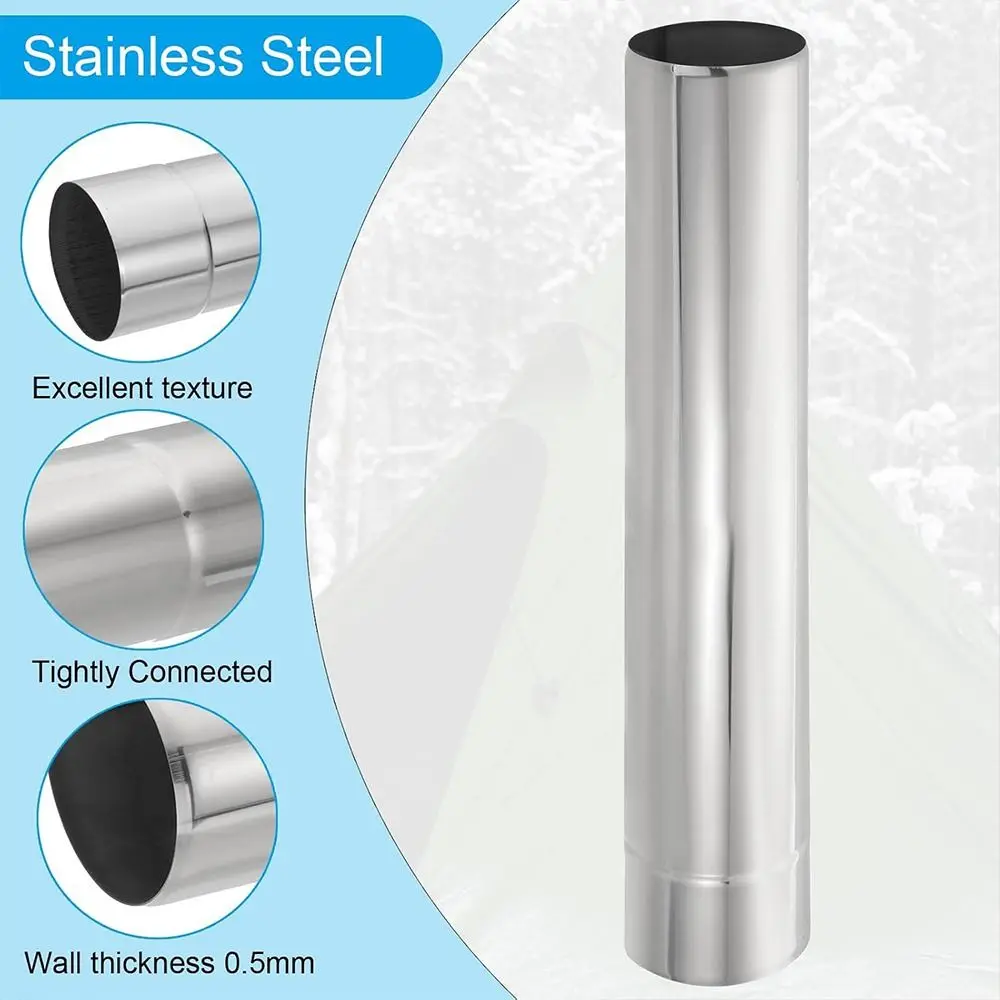 스테인리스 스틸 굴뚝 연장 튜브 직경 6CM 원형 굴뚝 파이프 벽난로 굴뚝 레인 캡 우드 스토브