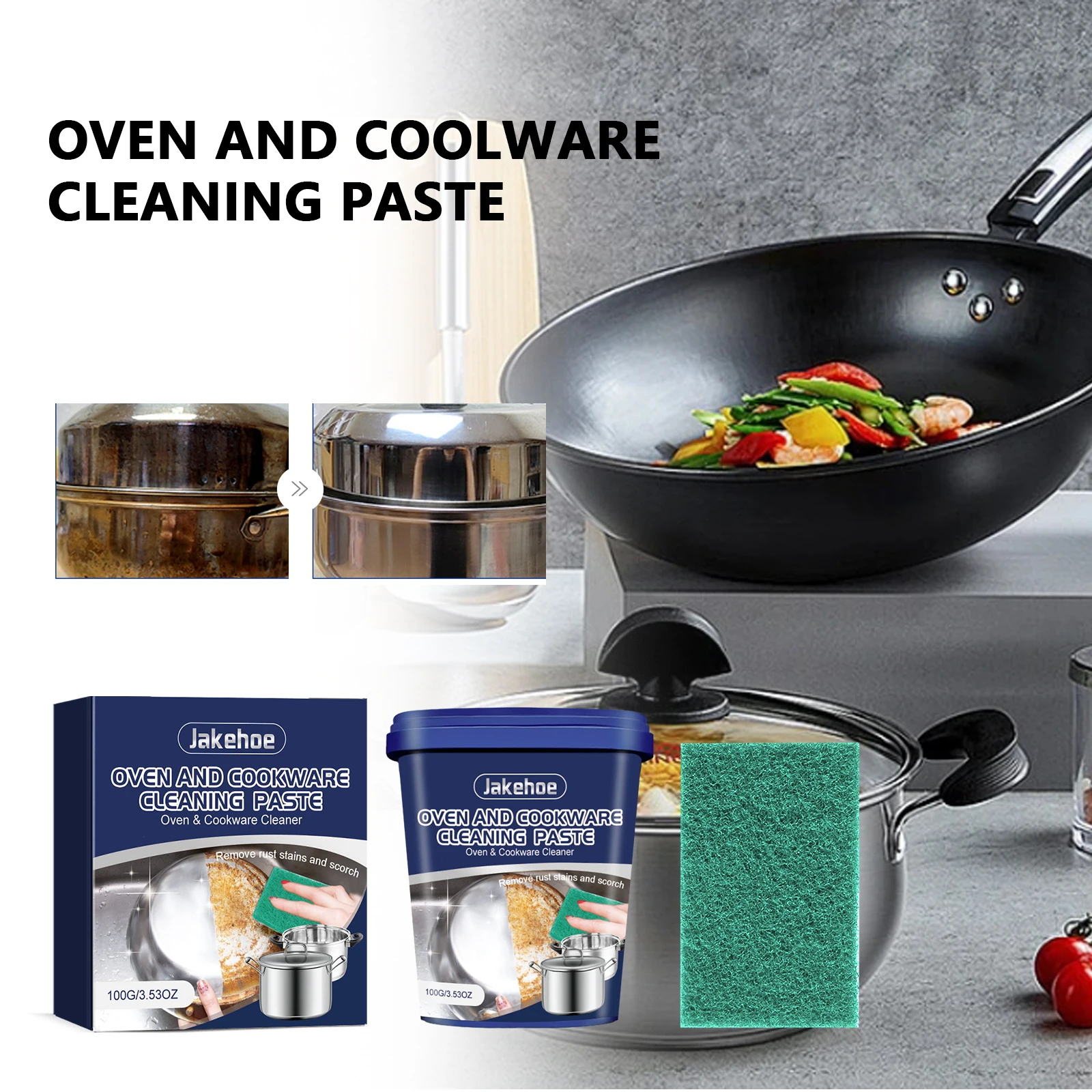 Stainless Steel Oven Cookware Cleaner Heavy Duty Paste