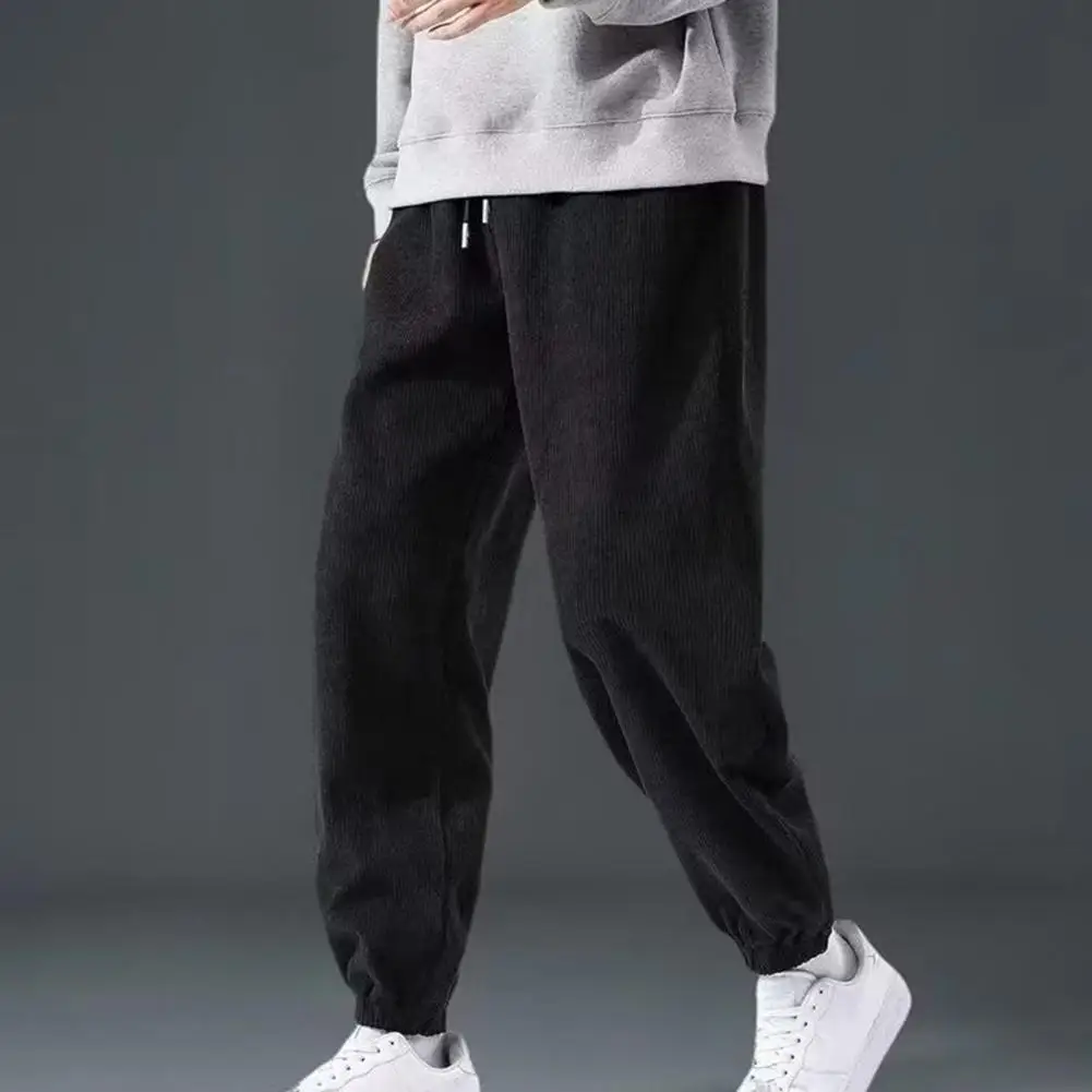 

Men Trousers Corduroy Design Casual Pants Men Mid Waist Warm Trousers