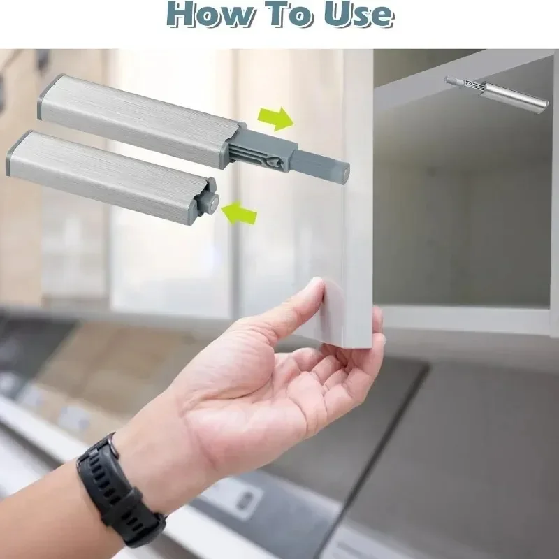 10/1Pack Magnetic Push Latches Cabinet Door Bouncer Stainless Steel Push Touch Damper ers Magnetic Bouncer Catch Closer Tool