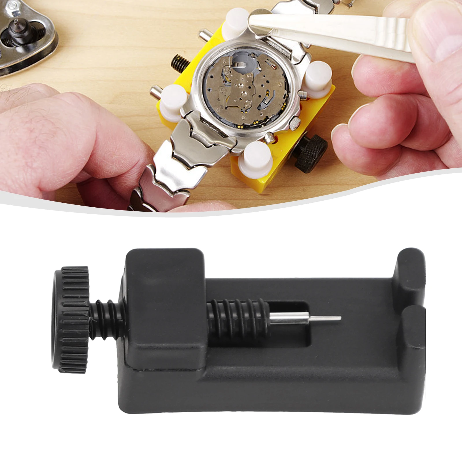 

Watch Link Belt Remover Black/Silver Durable Home Opener Pin Remover Plastic+Metal Watch Repair 1Pcs 65*22*19mm