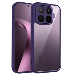 Air Cushion Shockproof Silicone Bumper Clear Matte Phone Case Cover for Xiaomi 17T Pro (TMMS Purple)