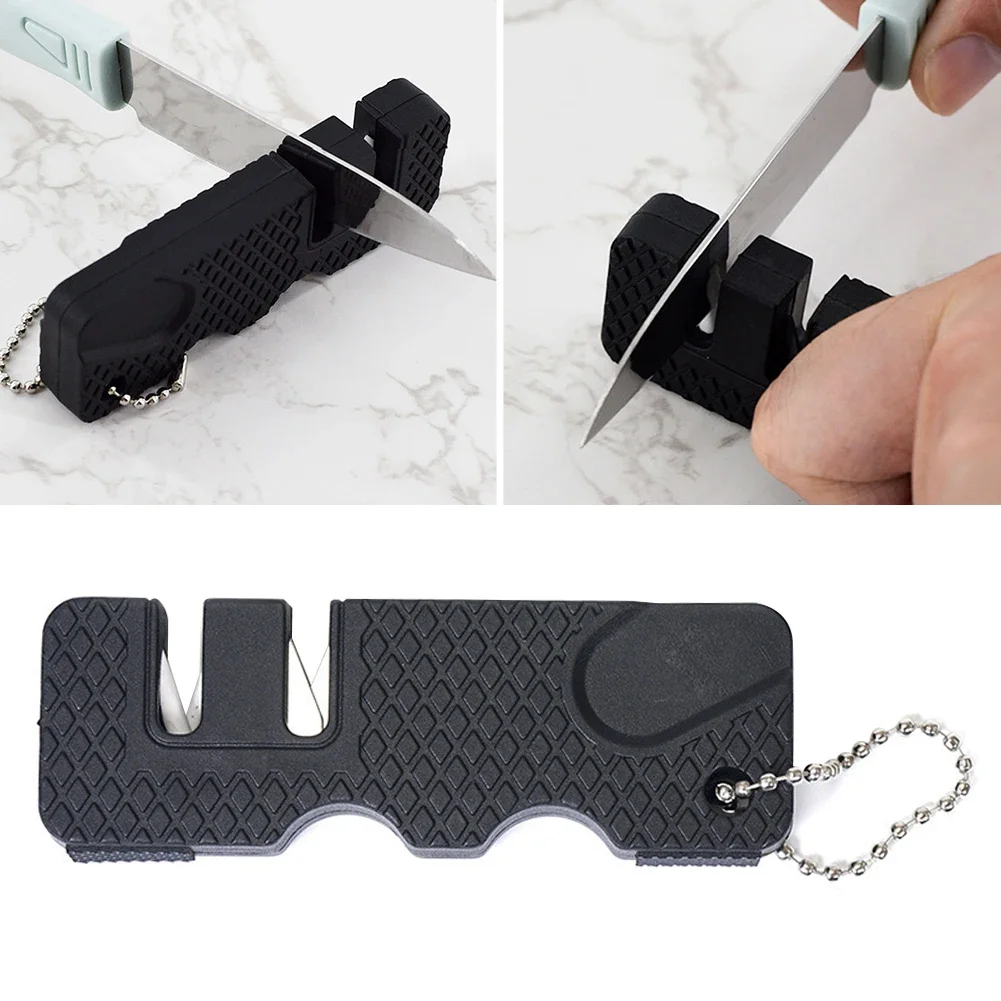 Mini Portable Outdoors Knife Sharpener Scissor Sharpen Gears Fish Hook Carbide Knife Whetstone Camping Tools Kitchen Accessories