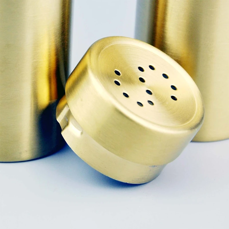 Salt And Pepper Shakers Spice Dispenser With Adjustable Pour Holes Stainless Steel Set