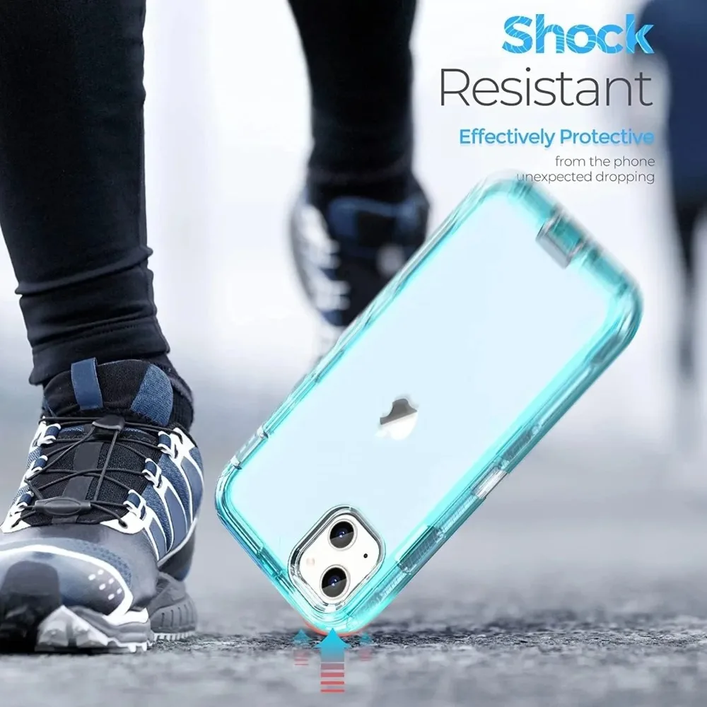 Triple-Protection Heavy Duty Shockproof Armor Case - Rugged Military Grade Anti-Drop Clear Cover