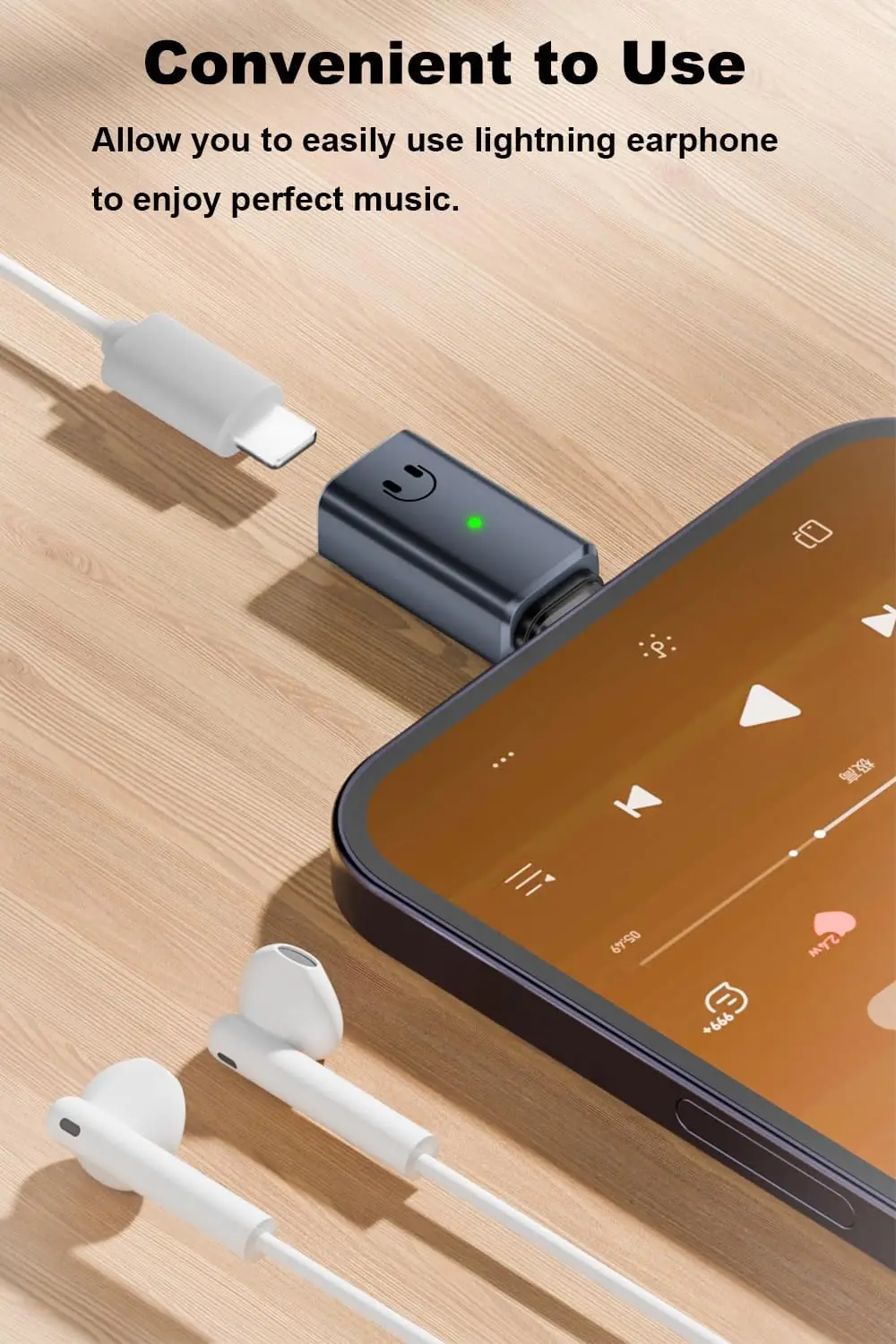 USB C to iOS Audio Adapter USB Type C Male to Lightnning Female Earphone Converter iPhone 16 15 iPad Pro Air 6/5/4 MacBook