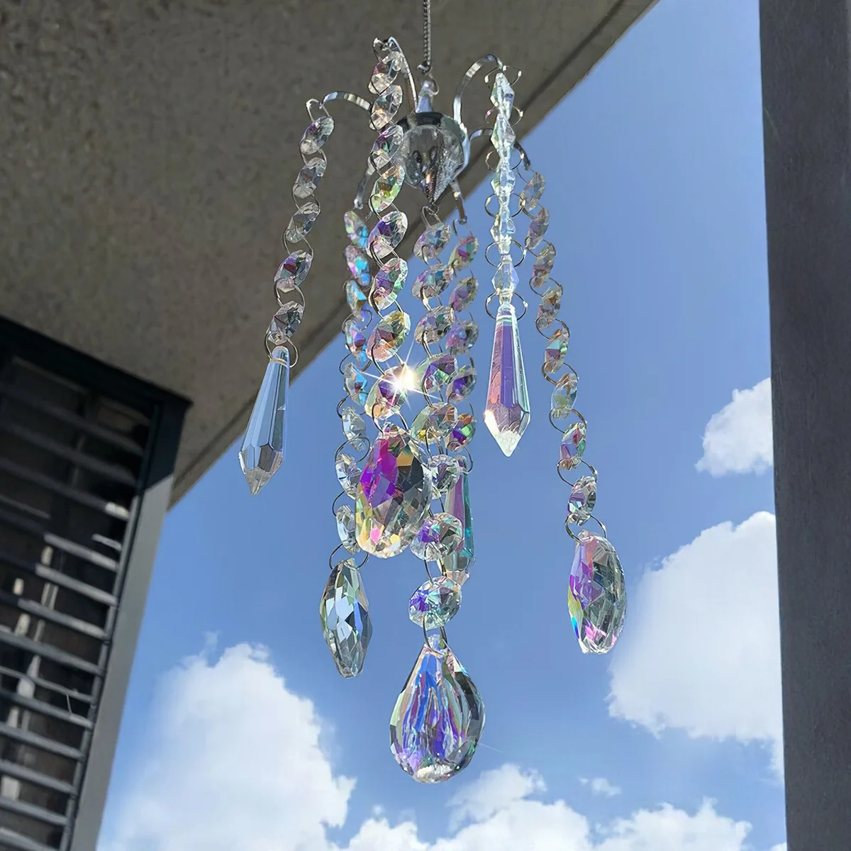 1PC, creative room window room balcony Sunlight Catcher Iriered Crystal Wind chime Pendant Crystal decoration