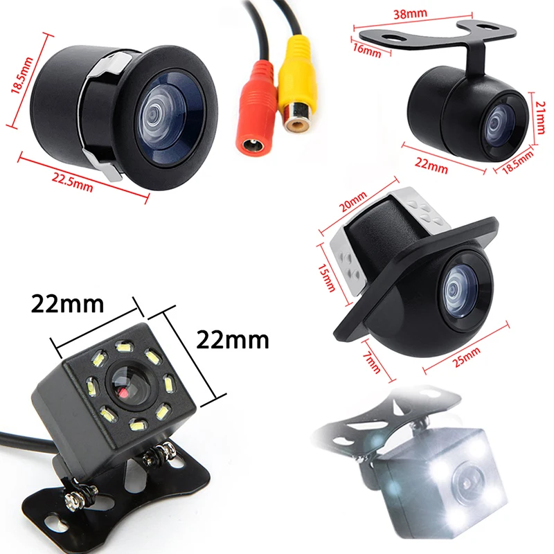 자동차 후방 카메라 방수 HD 야간 투시경 후진 백업 자동 주차 모니터, LED CCD 비디오, 자동차 지능형 시스템용