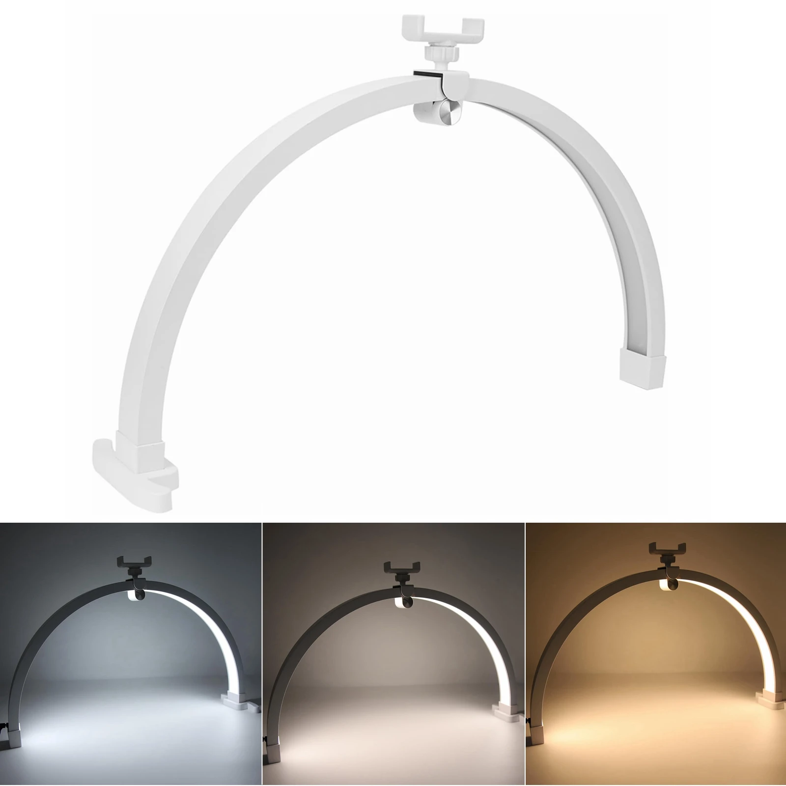 

22" Half Moon Lamp for Nail 3 Light Mode LED Arch Folded Table Lights for Nails Care Beauty Indoor Fill Light with Phone Holder