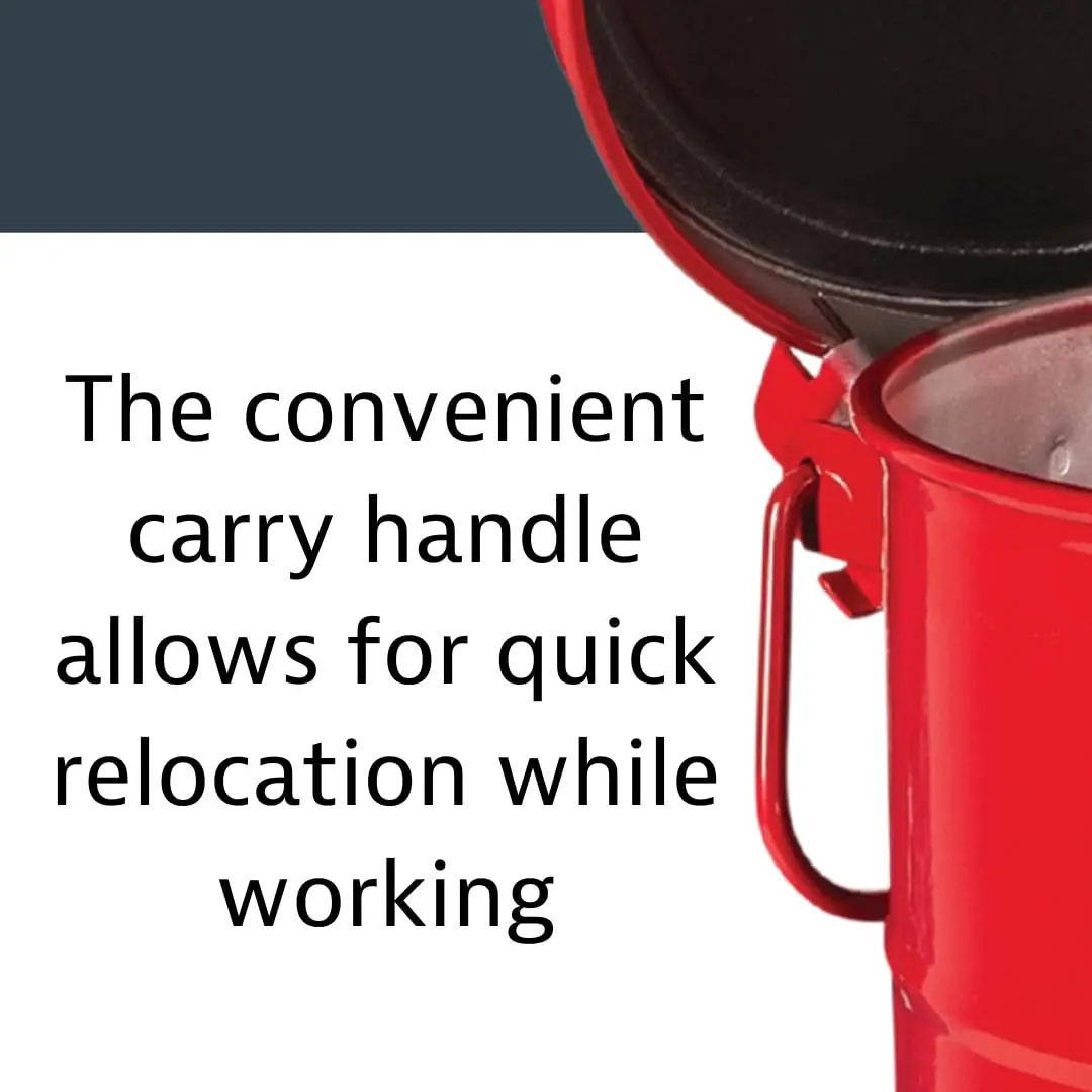 10 Gallon Galvanized Steel Oily Waste Can, 18" x 14" Metal Oil Rag Safety Can With Foot Operated Self-Closing Lid for Oil Rag