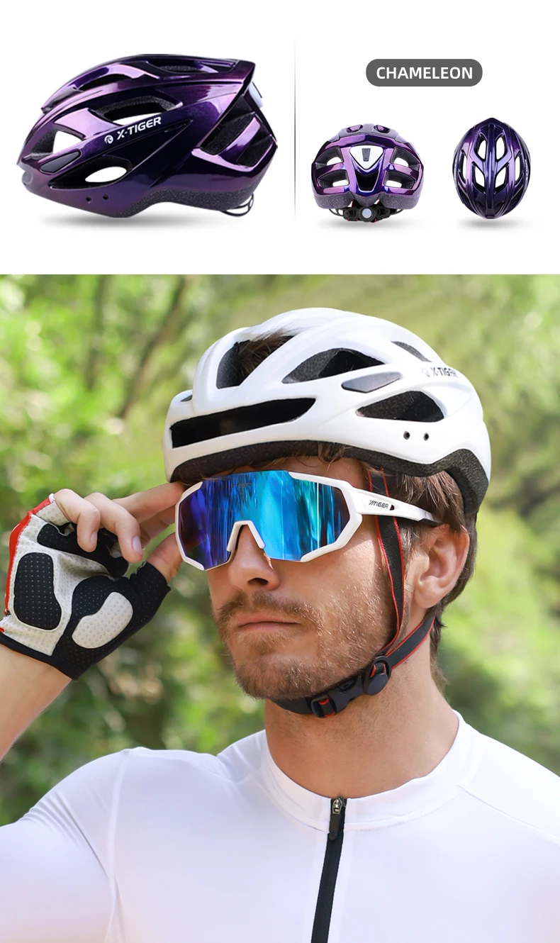 X-TIGER Fahrradhelm Herren Damen LED-Lichthelm Straße Bergsport Fahrradhelm Fahrradhelm wiederaufladbar mit Krempen-Design – Detail 19
