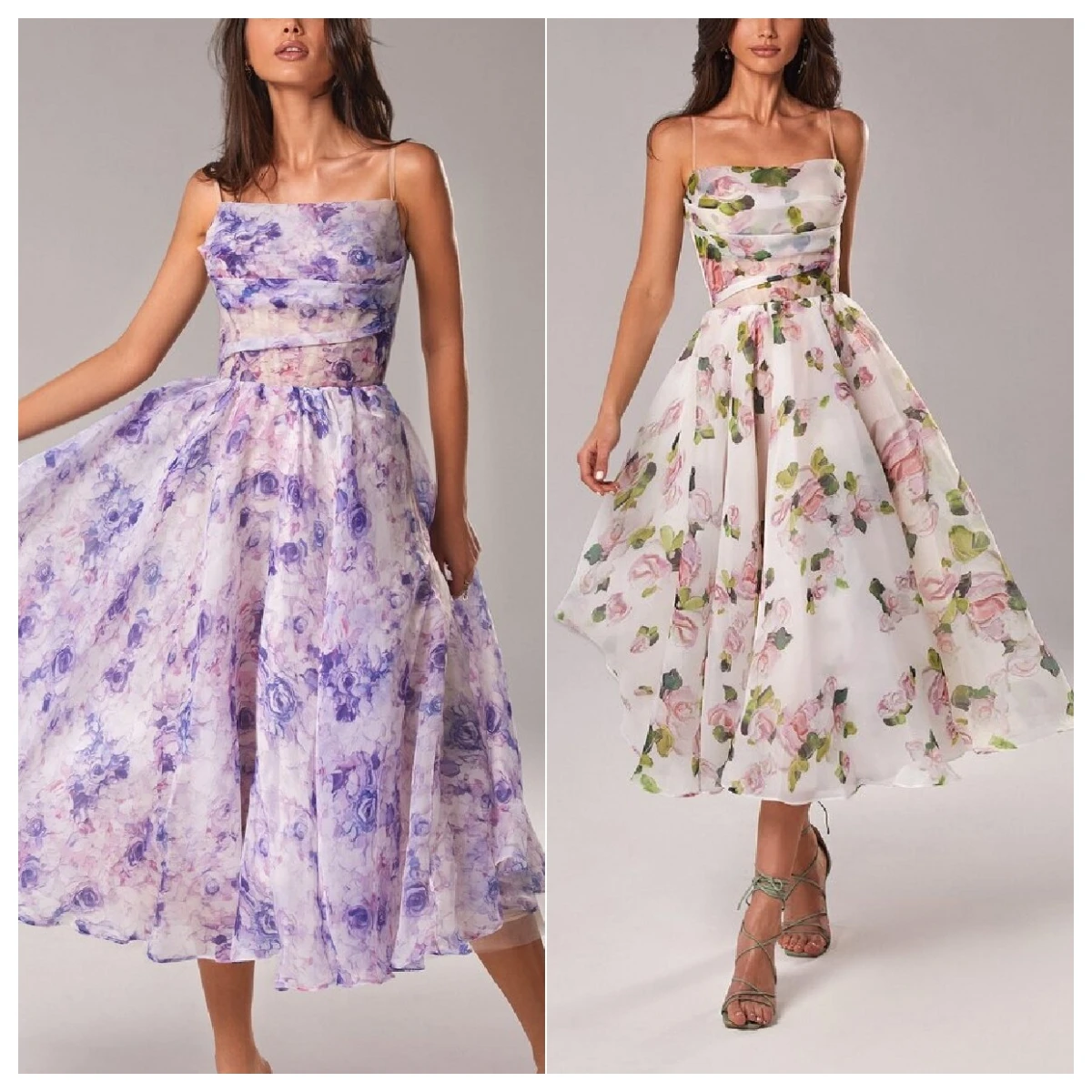 

Elegant Print Suspender Dress Sexy Dress Women Breast Wrap Sleeveless Big Swing Dresses Female Summer Spaghetti Strap Dress