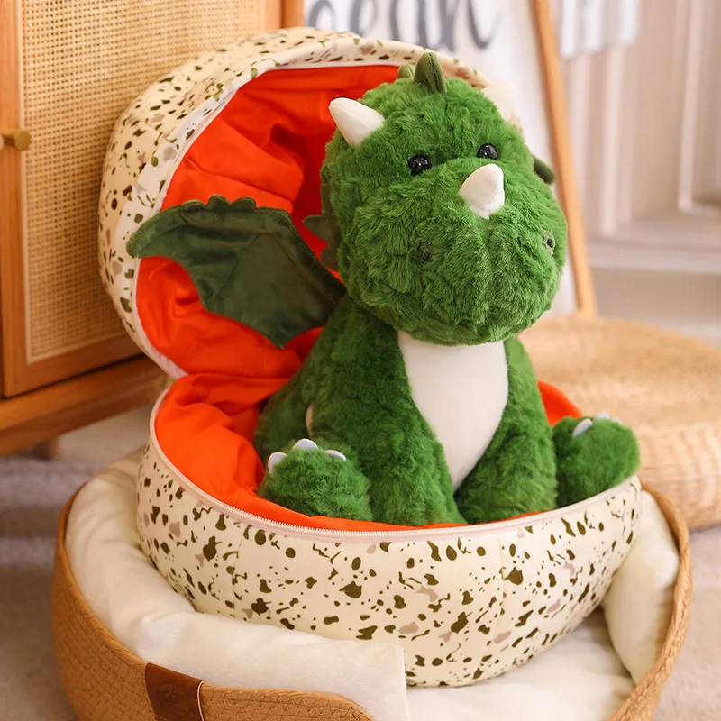 Soft Plush Dinosaur Egg Pillow Toy Stuffed Cartoon Dragon Doll