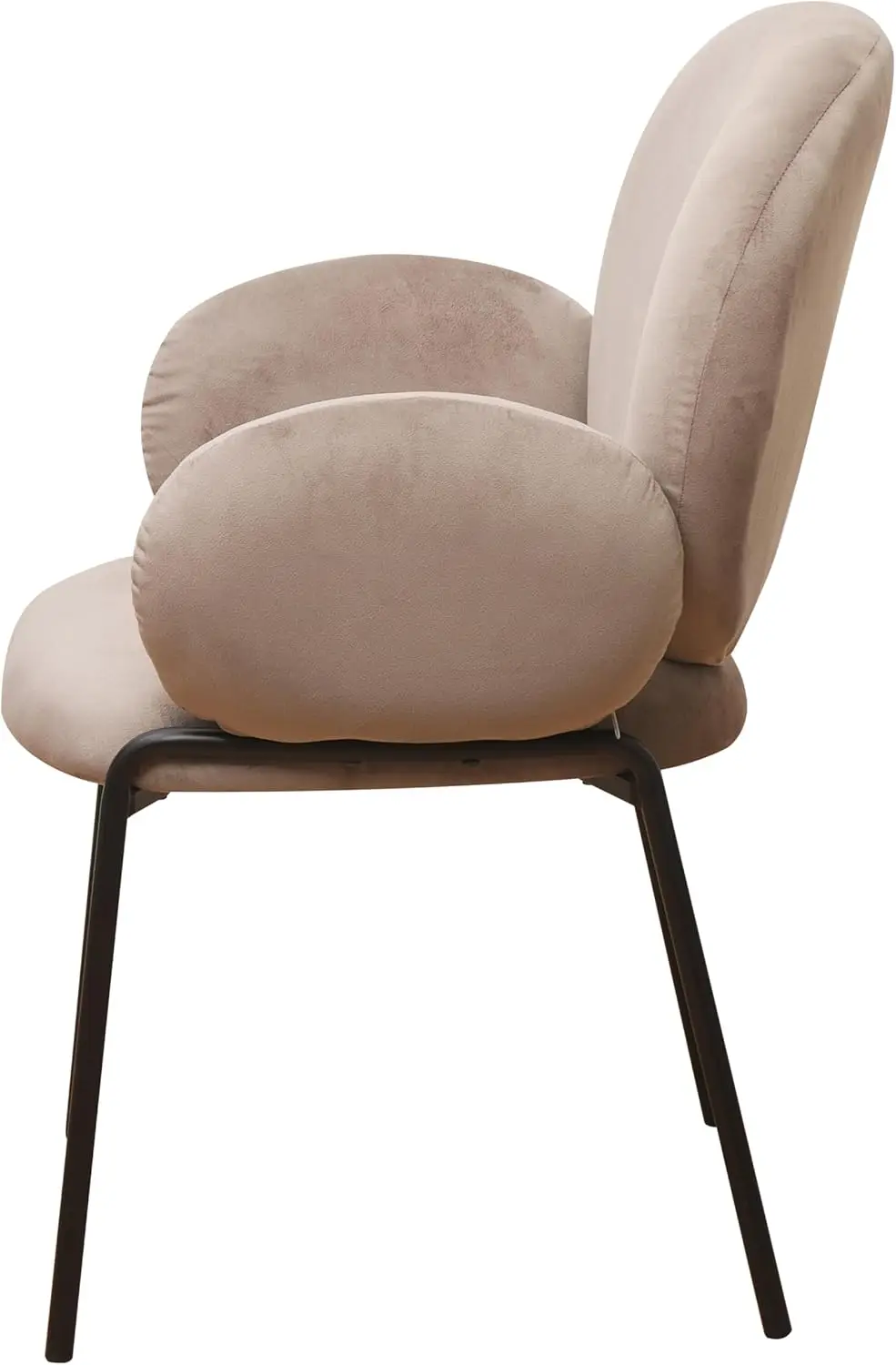 Modern Upholstered Arm Chair. Dining Velvet. Sturdy Metal Legs. Heavy Duty. For Living & Dining Room. Gray.