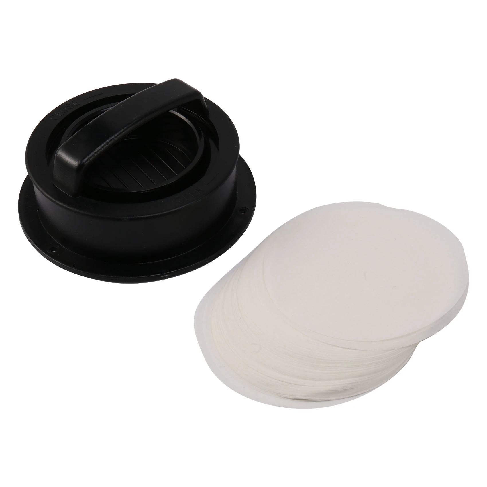 3 in 1 Burger Press Patty Stuffed Burger Maker with 120Pcs Paper Non Stick Sliders Beef Press-Black