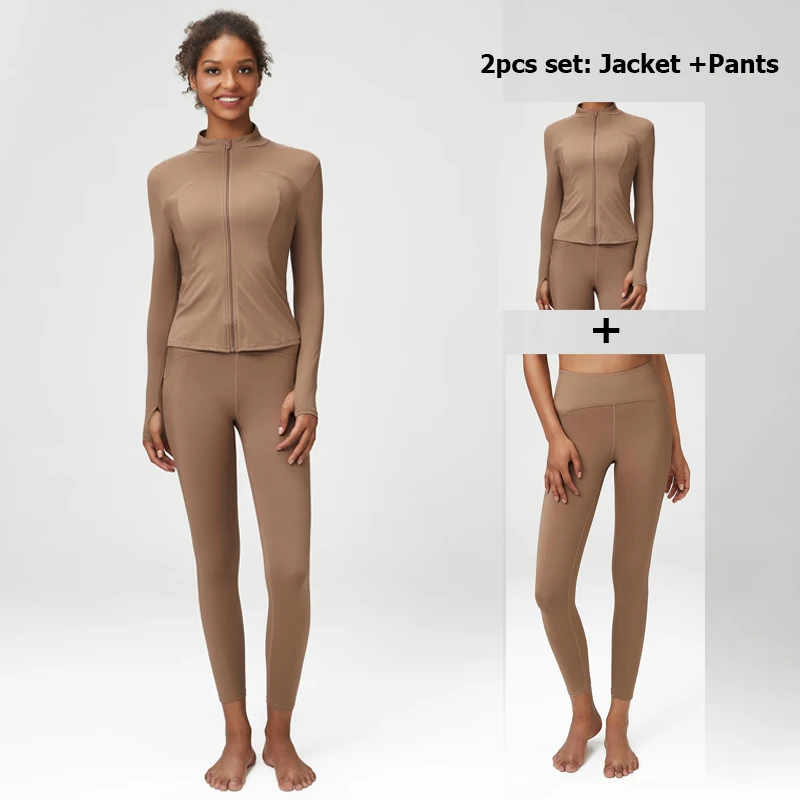 女性のためのセクシーなヨガフィットネスセット,2/3ピース,無地