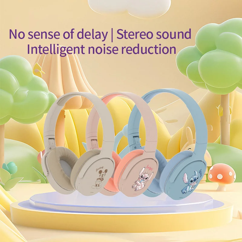 P2961 Disney Stitch Bluetooth Headphones HiFi Stereo Over-ear Earphone Bluetooth Headset Gamer Sports TF/AUX Music Player 4