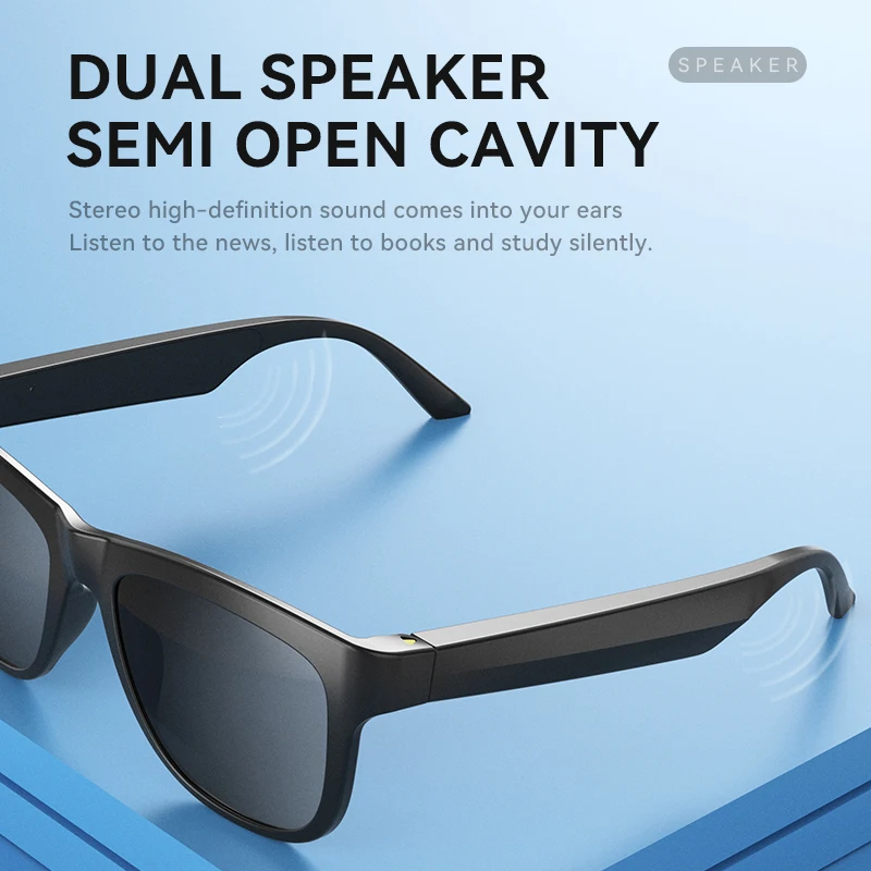 For xiaomi huawei Bluetooth Smart Glasses Audio Hands-Free Call Sport Stereo Sunglasses Headsets Music HD Sound Smart Glasses_voghion.com
