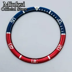 Premium Flat Resin Aluminum Alloy Bezel - 38mm Replacement Watch Accessory (NO.29 Blue Red)