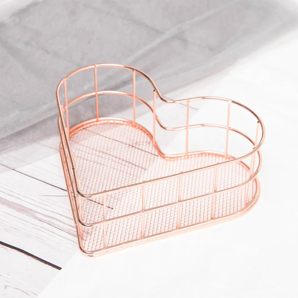 1Pcs 로즈 골드 전기 도금 미니멀리스트 금속 책 보관 바구니 잡지 파일을위한 데스크탑 주최자 사무실 학교 홈 장식