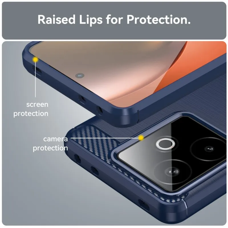Carbon Fiber Shockproof Soft Silicone TPU Back Case