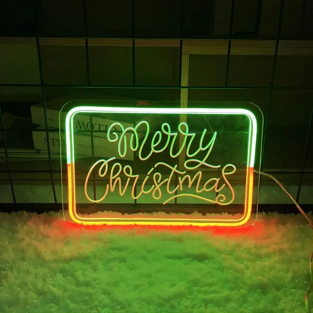 

Merry Christmas Neon Engrave Led Sign Room Decoration Custom Led Light Sign For Family Party Neon Light USB Portal Gift Light
