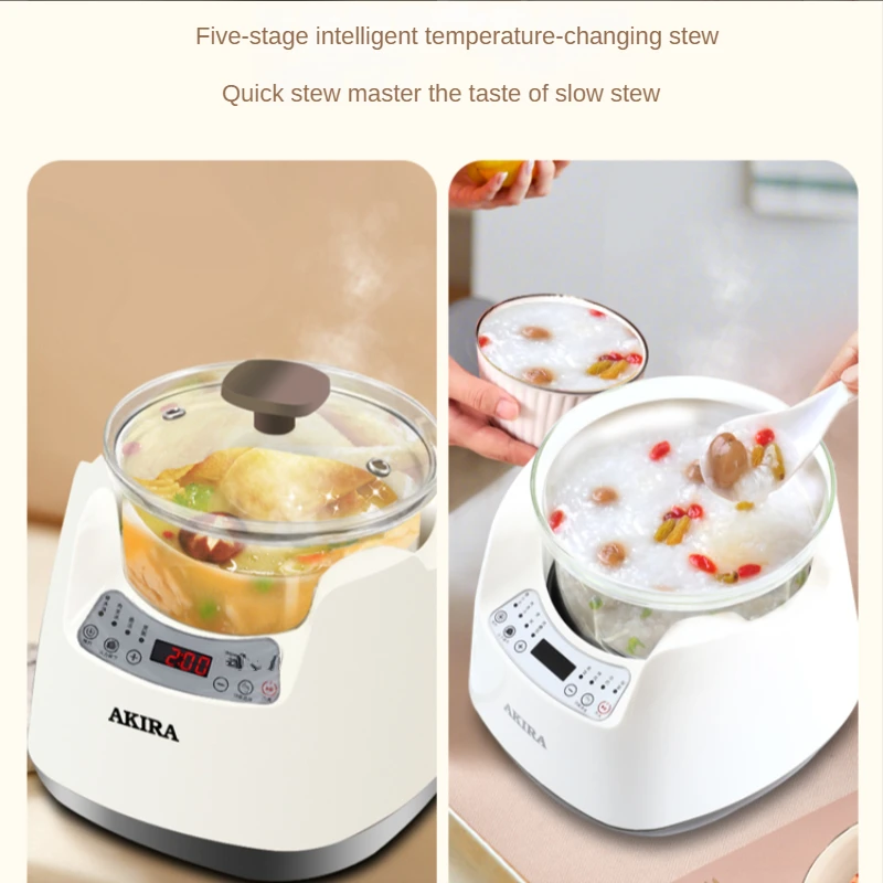 Electric stew pot soup cooking porridge artifact health slow cooker household small automatic glass non-ceramic