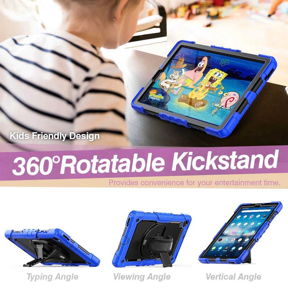 Capa Rotativa à Prova de Choque com Alça de Mão Armadura para Lenovo Tab m9 Tb310fu Tb-310xu m8 4rd Gen Tb-300fu Tb-300xu - Imagem 3