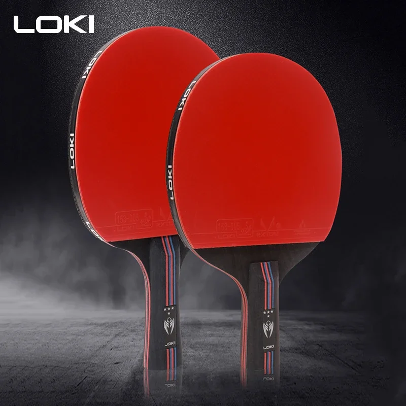 

LOKI K4 4 Stars Table Tennis Racket Pimples-in Rubber 7 Layers Poplar Wood Blade Professional Ping Pong Racket for Training