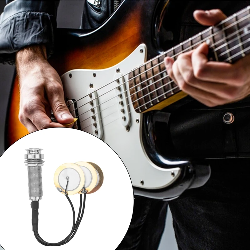 칼림바용 피에조 컨택트 마이크 3 변환기 픽업, 엔드 핀 잭 포함